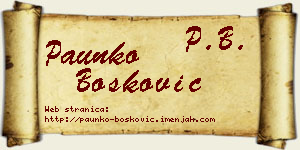 Paunko Bošković vizit kartica